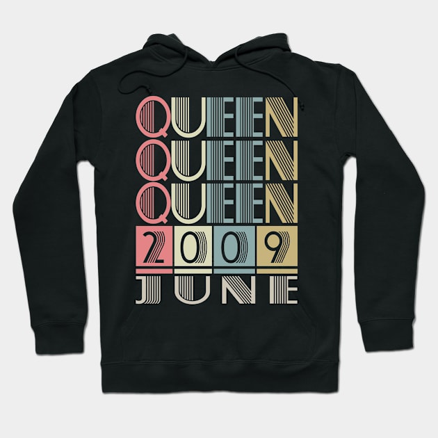 2009 - Queen June Retro Vintage Birthday Hoodie by ReneeCummings